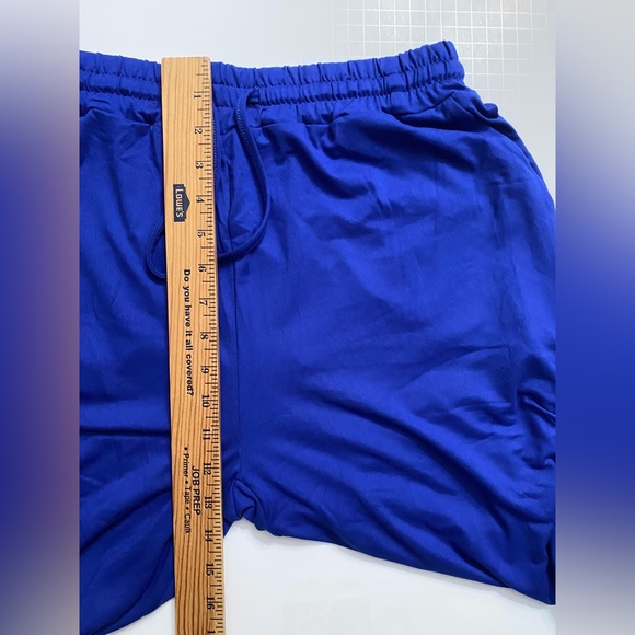 Sunyaa Womens Pants Cropped Elastic Waist size L, Royal Blue - Picture 5 of 11